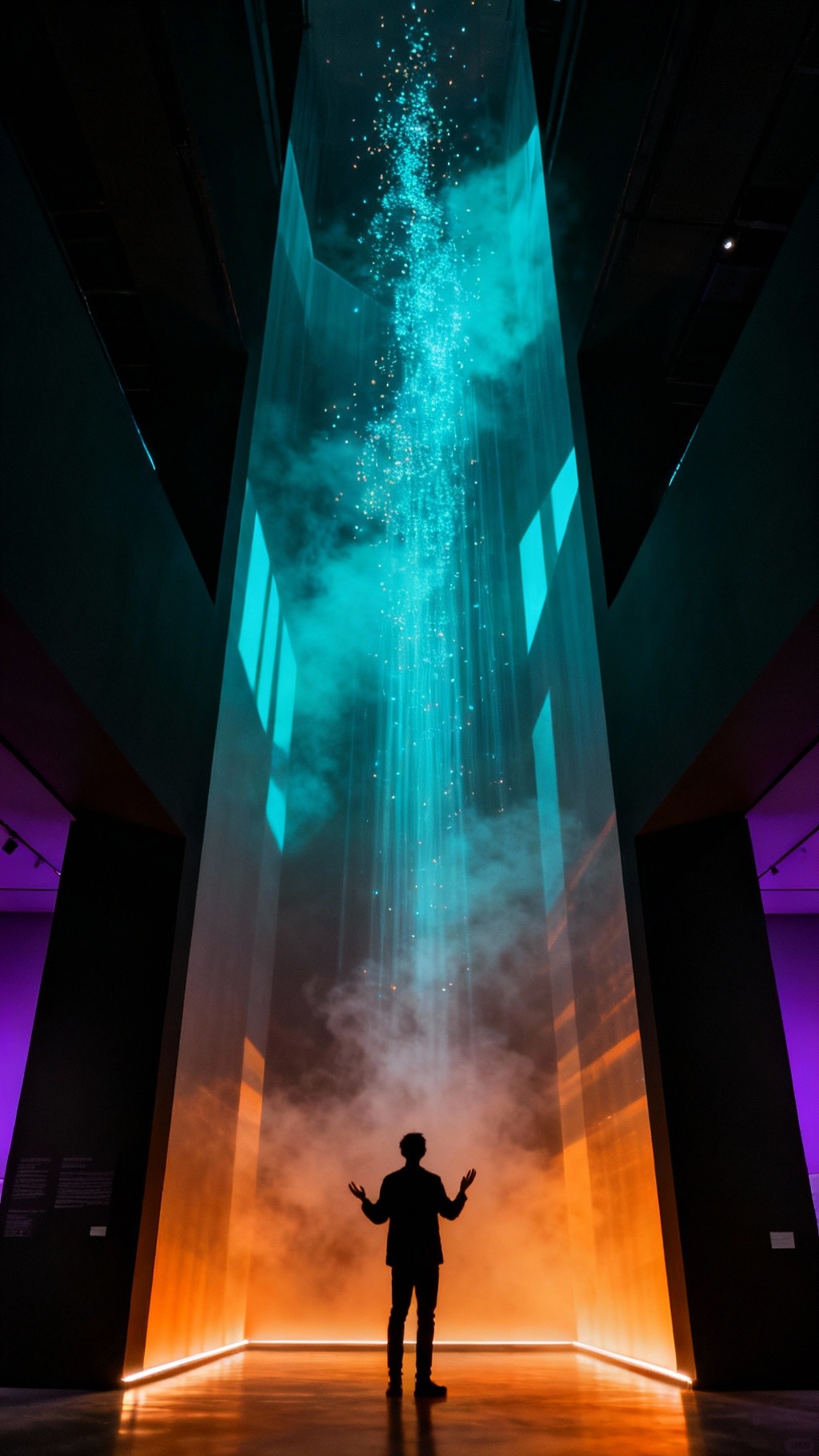 Free Digital Light Installation Image - Cyan, Orange, Teal | Download ...