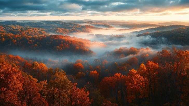 Sun Rise In Fall Free Autumn Mountain Sunrise Image - Autumn, Sunrise, Mountains ...
