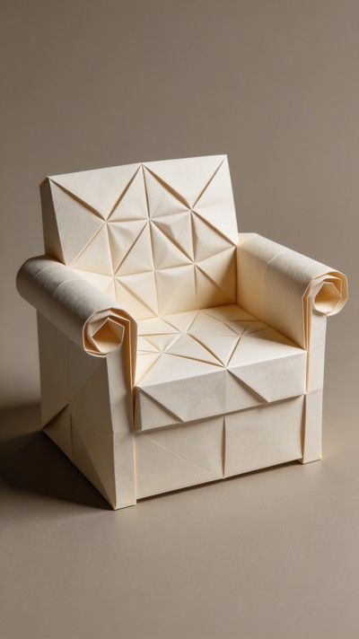 Origami Rocking Chair Free Origami Chair Sculpture Image - Origami, Papercraft, Armchair ...