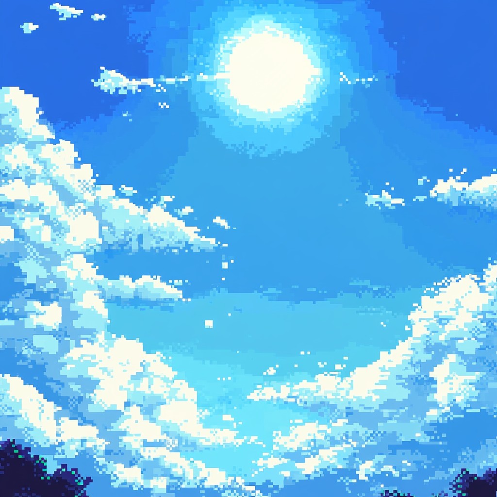 Free Sunny pixelated sky Image - Pixel, Sky, Sun | Download at StockCake