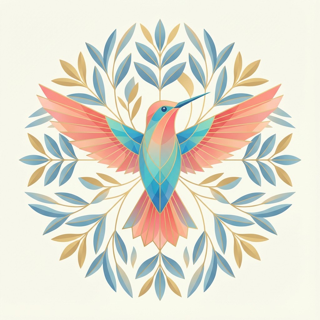 Hummingbird Geometry Free Geometric Hummingbird Flight Image - Hummingbird, Illustration ...