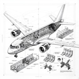 Free Aircraft Technical Drawing Image - Aircraft, Airplane, Technical ...