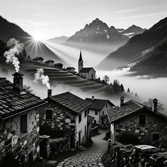 Free Snowy Alpine Village Image - Village, Alpine, Winter | Download at ...