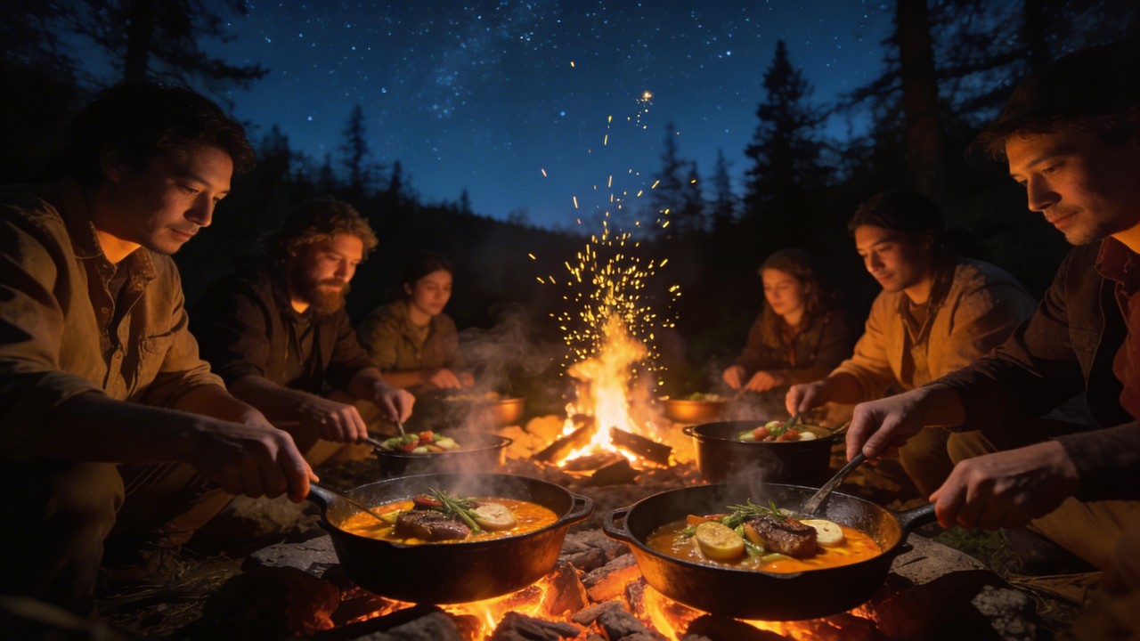 Free Wilderness Feast Night Image - Campfire, Cooking, Wilderness ...