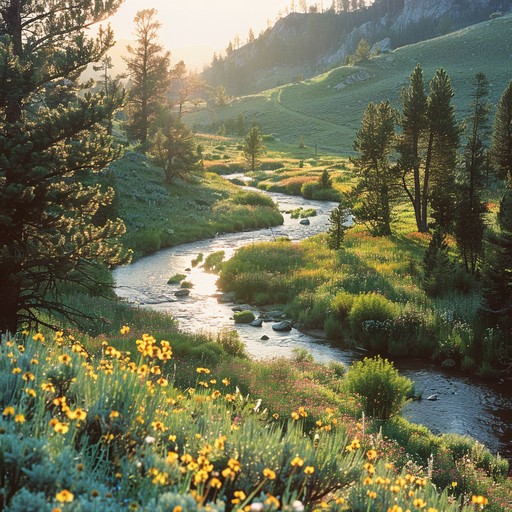 Stream Sunset Free Sunset Mountain Stream Image - Stream, Sunset, Wildflowers ...
