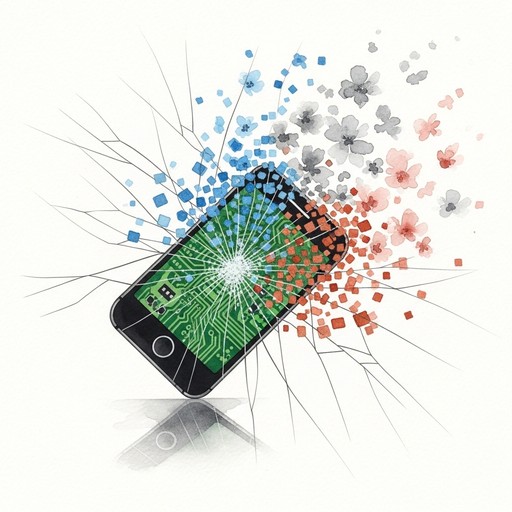 Free Digital Fracture Blooms Image - Broken, Smartphone, Watercolor ...