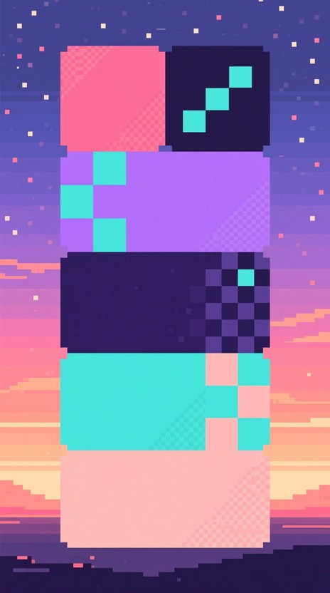 Free Pixelated Sunset Blocks Image - Pixel, Gradient, Abstract ...