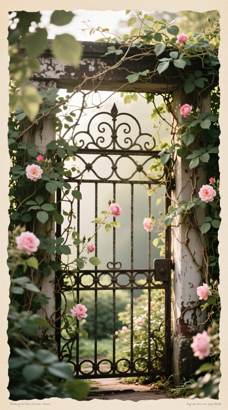 Haunted Gate Roses Free Enchanted Garden Gate Image - Gate, Wisteria, Roses | Download at ...