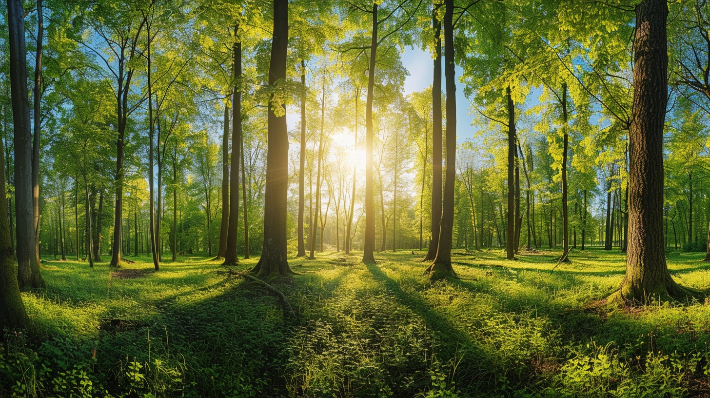 Free Sunlit Forest Glade Image - Forest, Sunlight, Trees | Download at ...