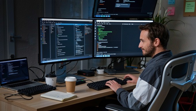 Free Digital Work Focus Image - Programmer, Developer, Coding ...