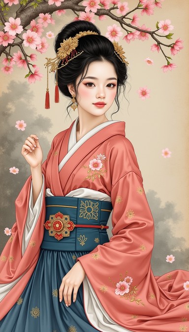Free Cherry Blossom Elegance Image - Anime, Kimono, Sakura | Download ...