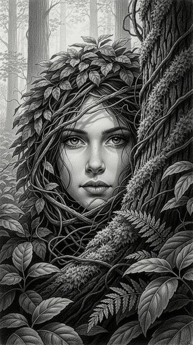 Free Nature's Secret Portrait Image - Graphite, Portrait, Forest ...