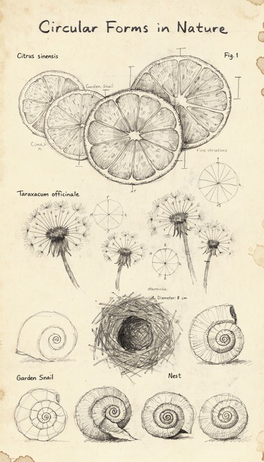 Free Circular Nature Studies Image - Nature, Circular, Sketches ...