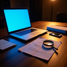 Free Digital Detective Workspace Image - Investigation, Laptop ...