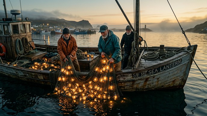 Free Glowing Dawn Catch Image - Fishermen, Lanterns, Glowing | Download ...