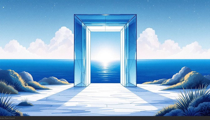 Blue Rectangular Portal Free Blue Portal Seascape Image - Doorway, Portal, Gateway | Download ...