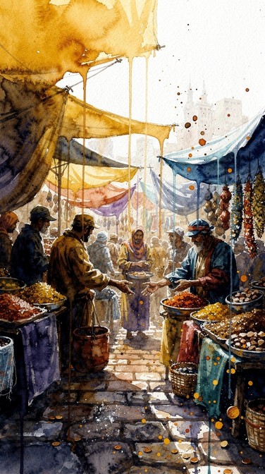 Abstract Merchant Free Abstract Bazaar Colors Image - Watercolor, Abstract, Marketplace ...
