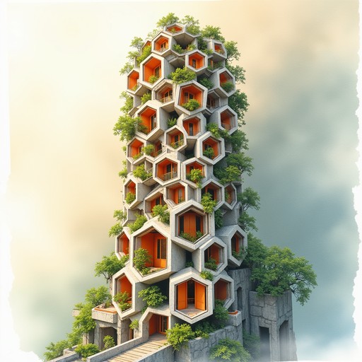 Picture of Free Hexagonal Sky Village Image - Honeycomb, Hexagonal, Architecture ...