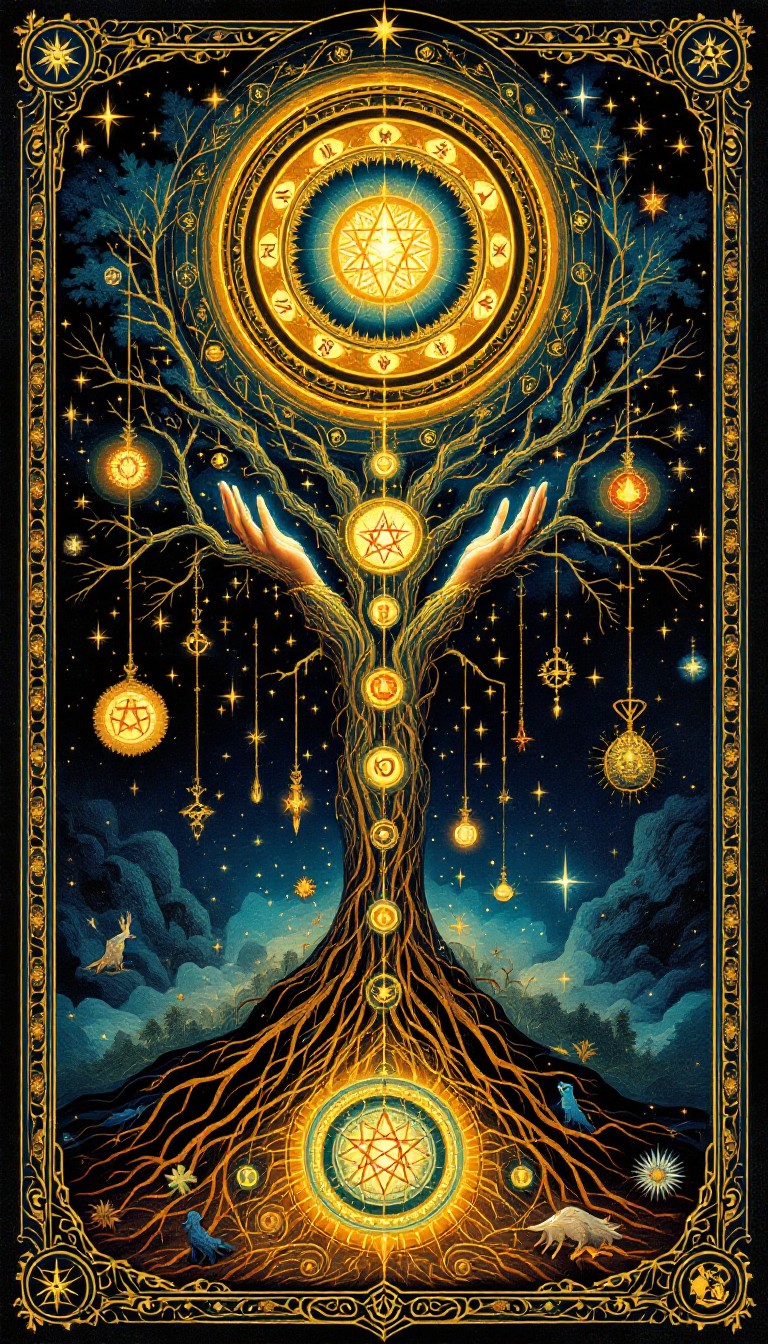 Free Cosmic Tree Illuminated Image - Alchemical, Mystical, Tree ...