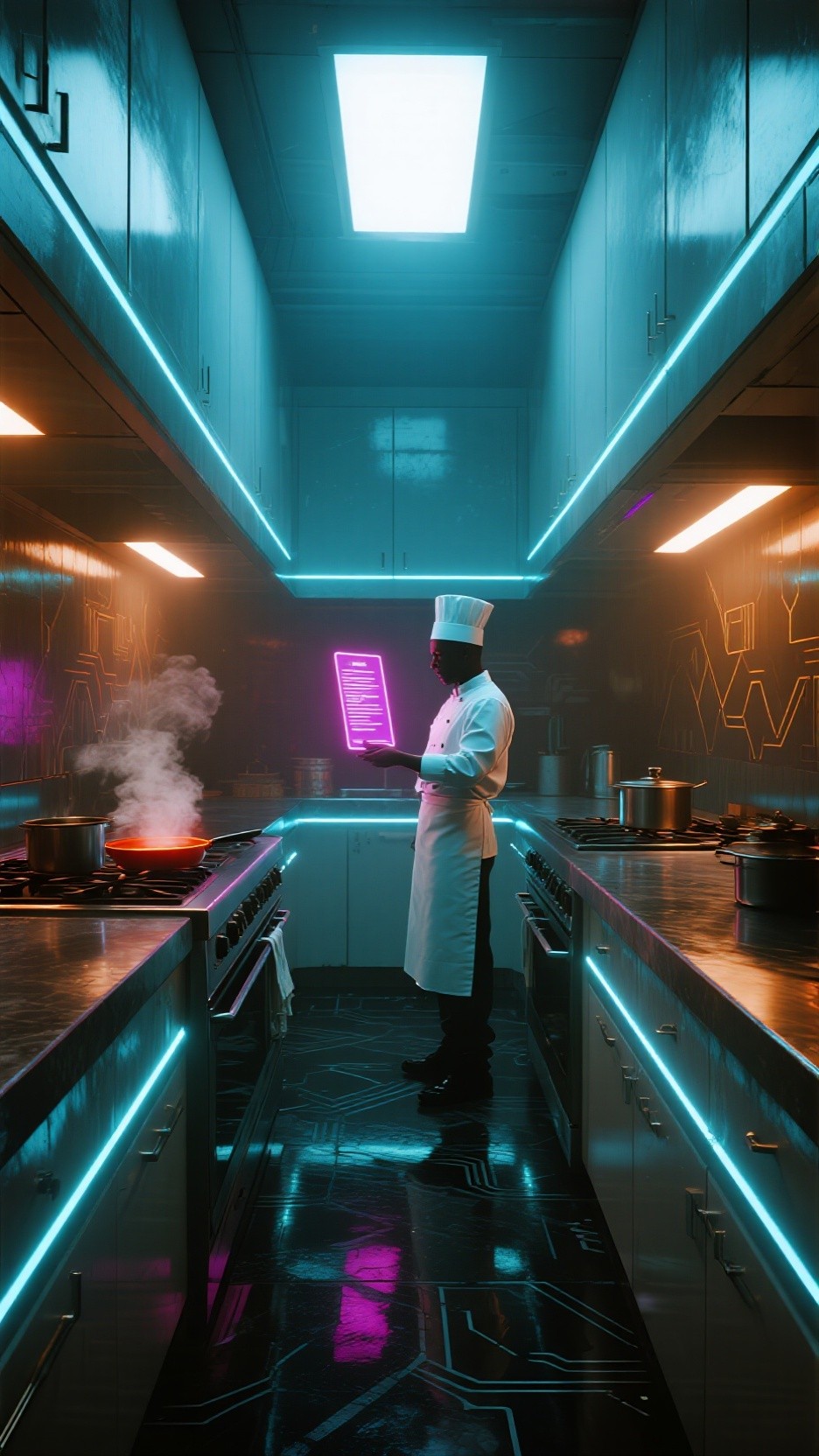 Free Cyberpunk Chef Silhouette Photo - Cyberpunk, Neon, Chef | Download ...