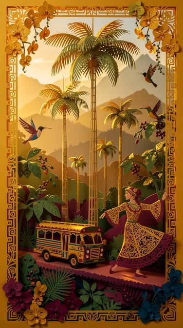 Free Colombian Paper Paradise Image - Kirigami, Papercraft, Colombian ...
