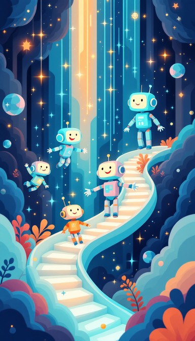 Free Robots' Digital Playground Image - Robots, Digital, Whimsical ...