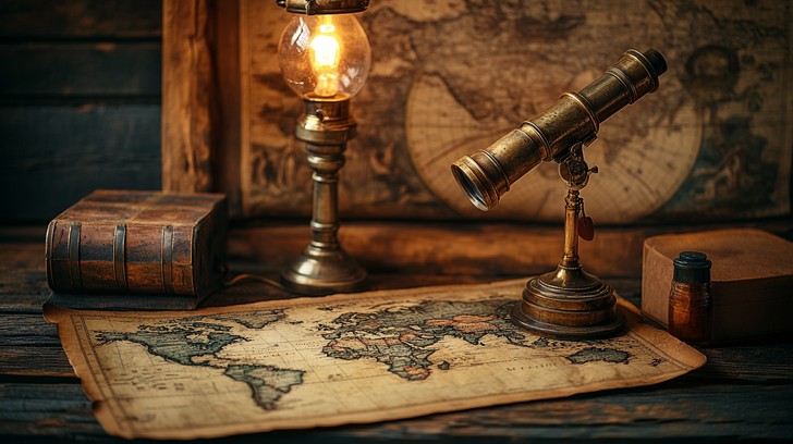 Free Vintage Map Exploration Image - Vintage, Map, Telescope | Download ...