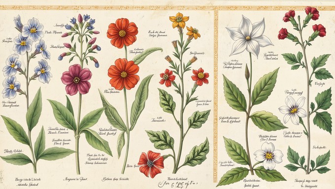 Sampling Flower Free Vintage Botanical Specimens Image - Botanical, Illustration ...