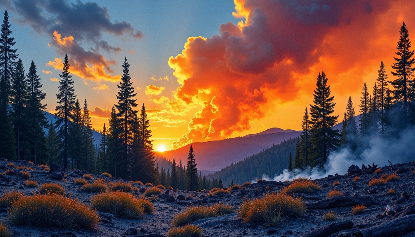 Free Fiery Mountain Sunset Image - Sunset, Mountains, Forest | Download ...