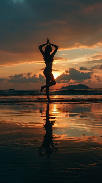 Free Sunset Yoga Pose Image - Sunset, Yoga, Beach | Download at StockCake