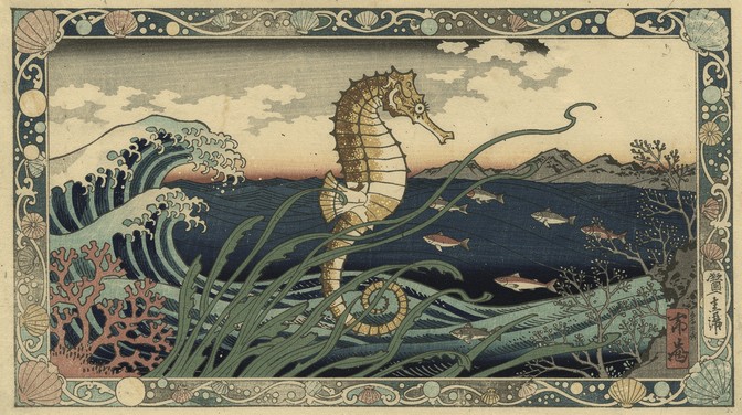 タツノオトシゴの海のアートの画像をダウンロード - タツノオトシゴ
