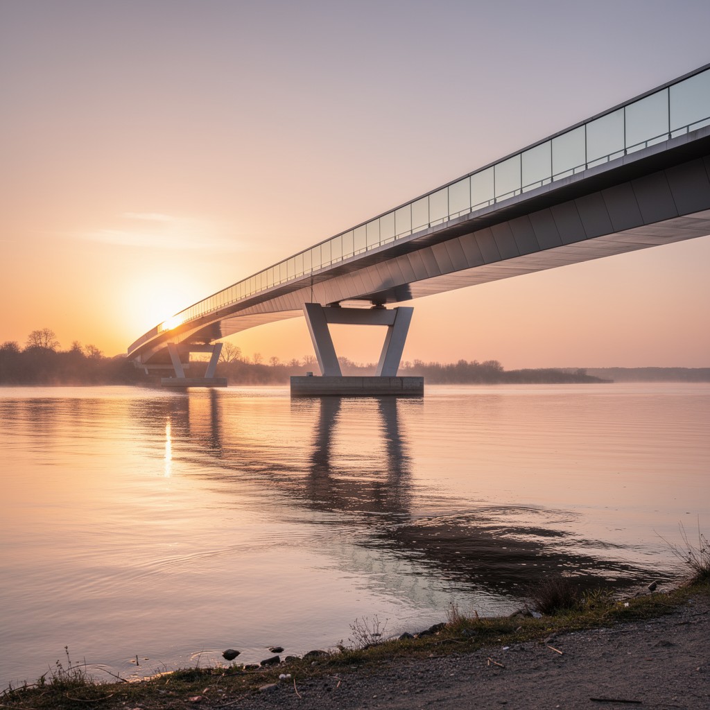 Free Modern Bridge Sunset Image - Bridge, Sunset, River | Download at ...