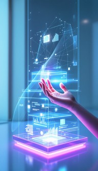 Free Floating Digital Interface Image - Holographic, Interface ...