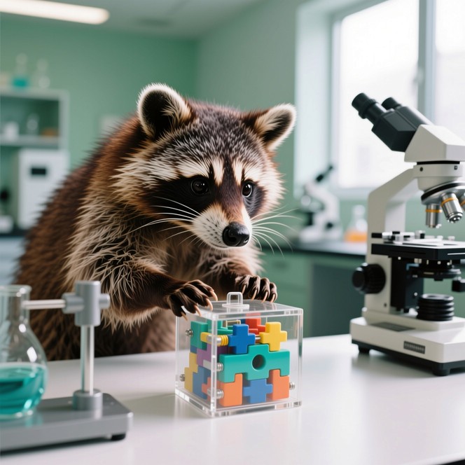 Free Raccoon Solves Puzzle Photo - Raccoon, Intelligence, Puzzle ...