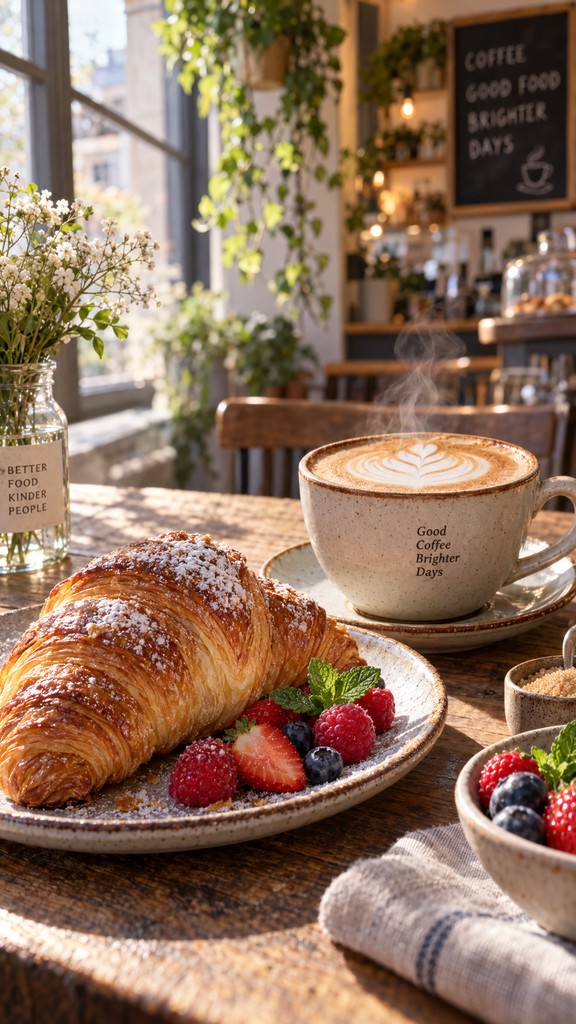 Download Cappuccino and Croissant Image - Cappuccino, Croissant, Coffee ...