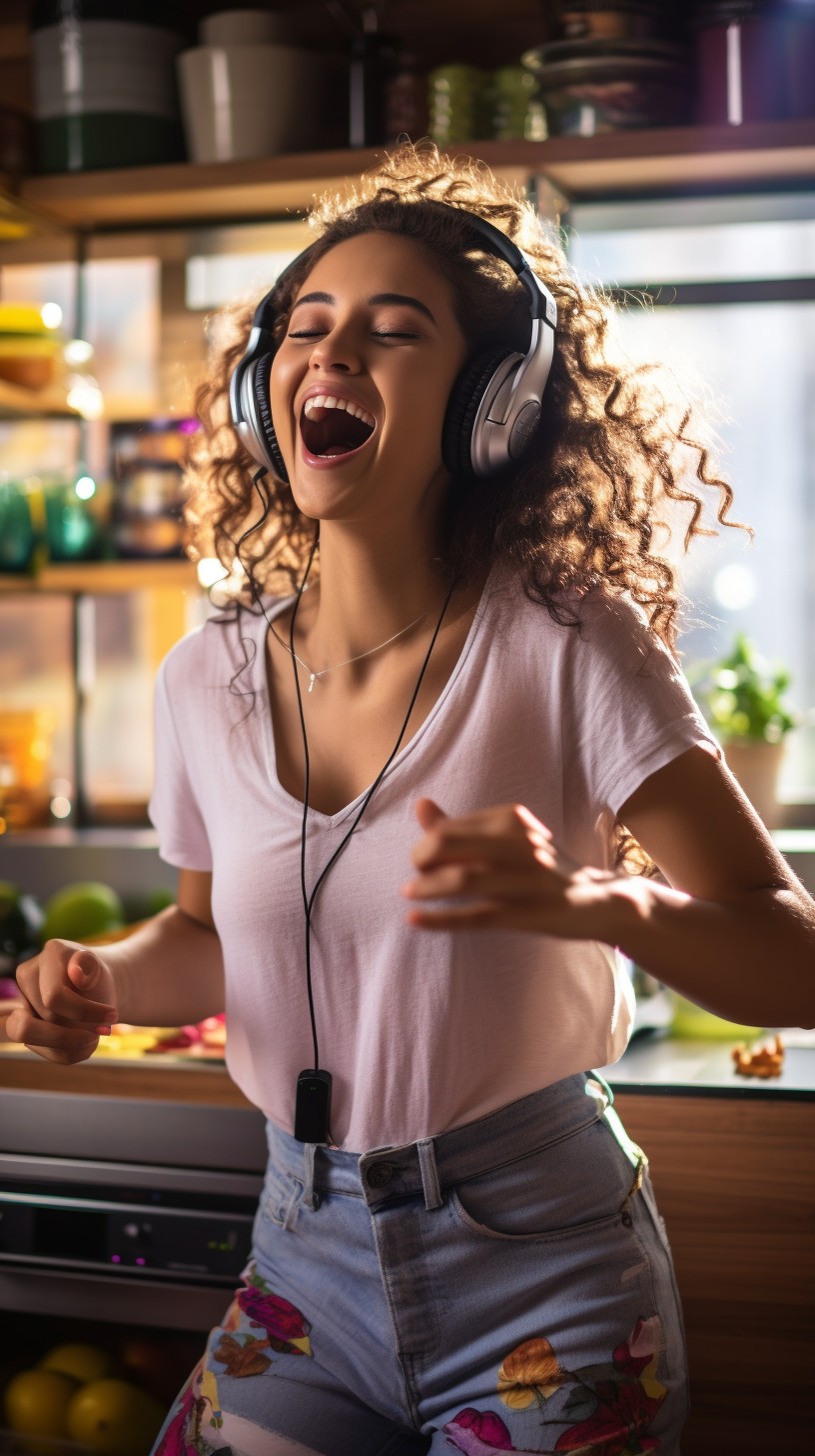 Free Joyful Music Enjoyment Image - Woman, Kitchen, Dancing | Download ...