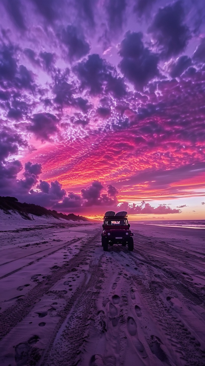 Free Sunset Beach Drive Image - Sunset, Beach, Vehicle | Download at ...
