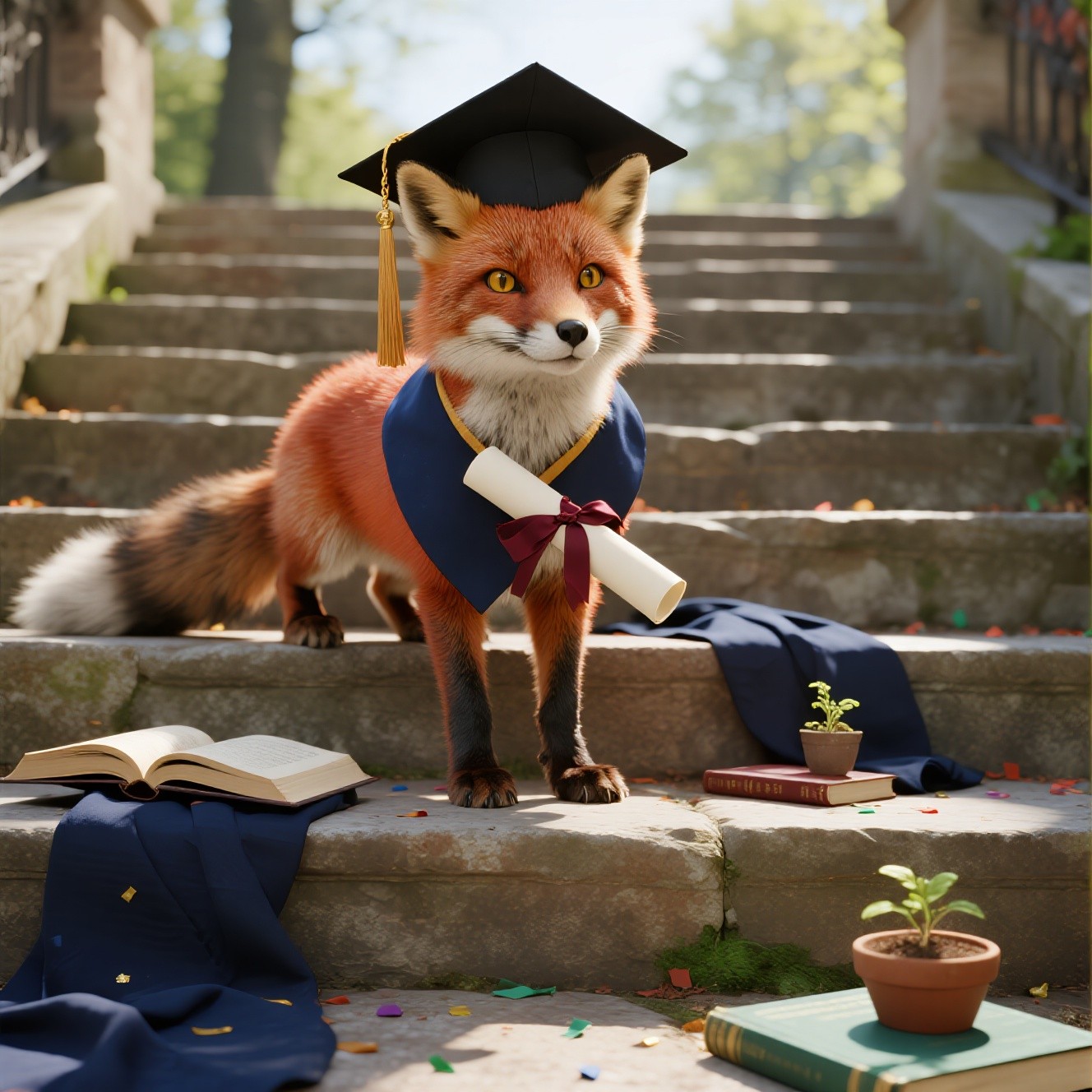 Free Fox Graduation Day Image - Fox, Graduation, Diploma | Download at ...
