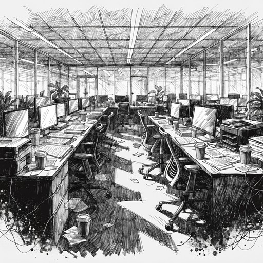 Free Busy Office Illustration Image - Illustration, Office, Workspace ...