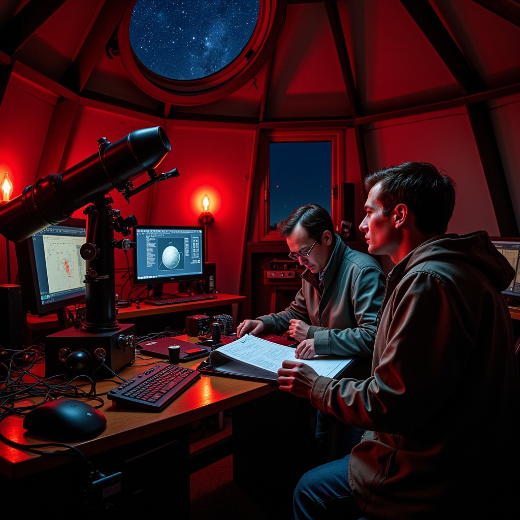 Free Red-lit observatory Image - Observatory, Astronomy, Telescope ...