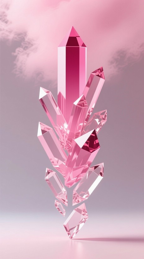 Translucent Pink Crystal Free Pink Crystal Stack Image - Crystal, Pink, Geometric | Download at ...