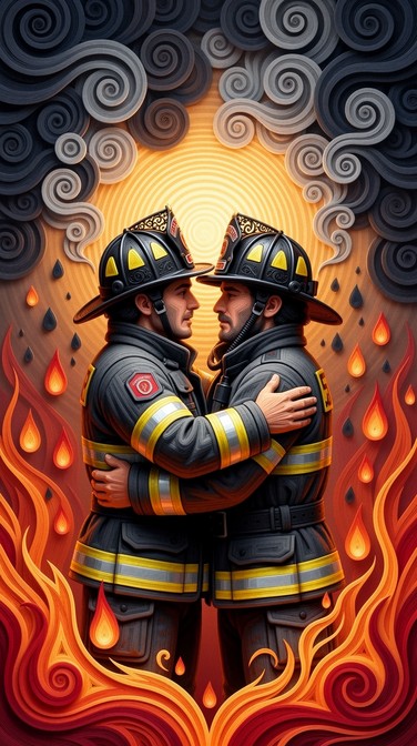 Free Firefighter Brotherhood Embrace Image - Firefighters, Quilling ...