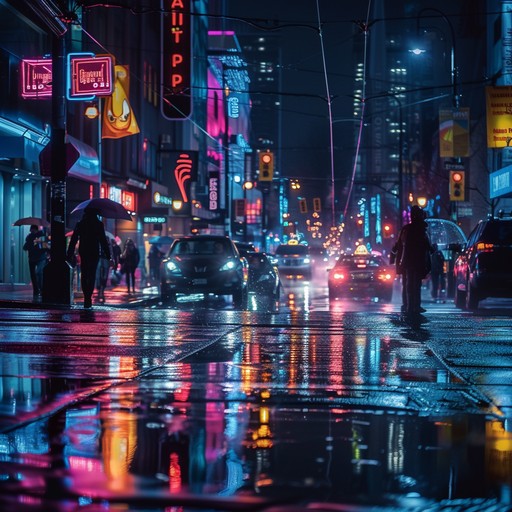 Free Rainy City Street Image - City, Rain, Neon | Download at StockCake