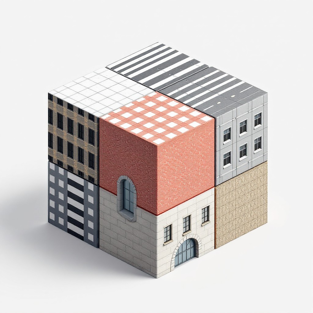 Free Urban Texture Cube Image - Architecture, Urban, Isometric ...