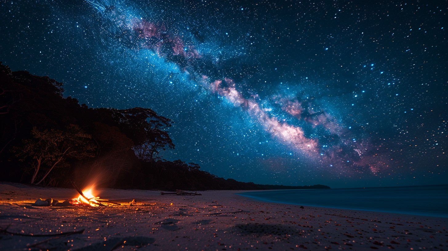 Free Starry Beach Night Image - Stars, Beach, Night | Download at StockCake