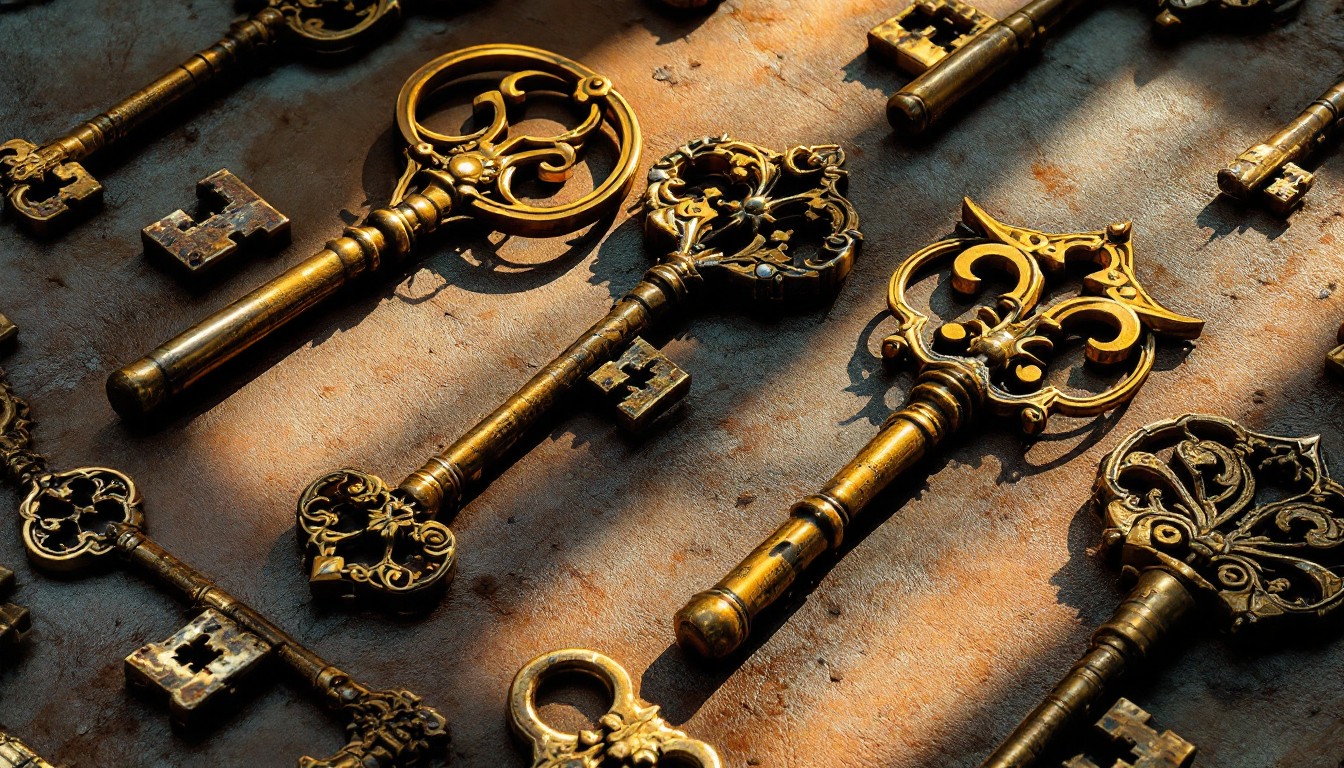 Interesting Key Collection Free Vintage Key Collection Image - Keys, Skeleton, Brass | Download at ...