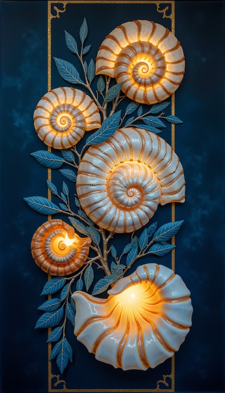 Free Luminous Nautical Spirals Photo - Seashells, Luminescent, Nautilus ...