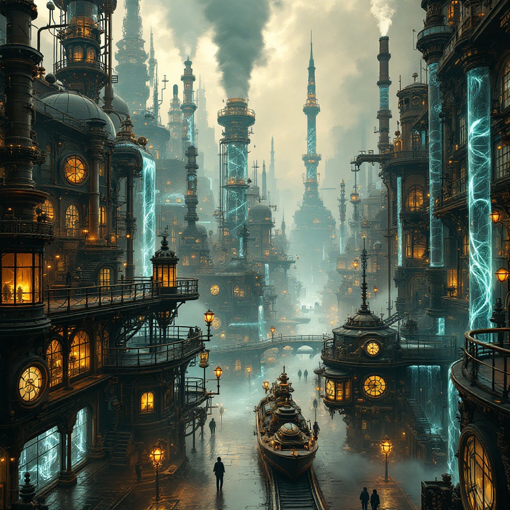 Free Steampunk Fluid Metropolis Image - Steampunk, Cityscape, Victorian ...