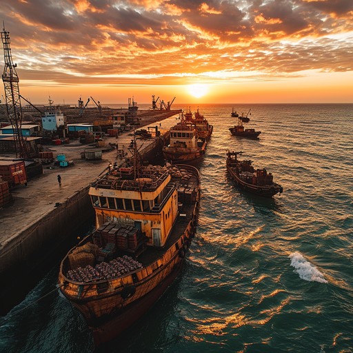 Free Sunset Harbor Scene Image - Sunset, Harbor, Ships | Download at ...