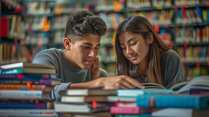 Absorbed Student Free Studying Together Happily Image - Students, Library, Studying ...